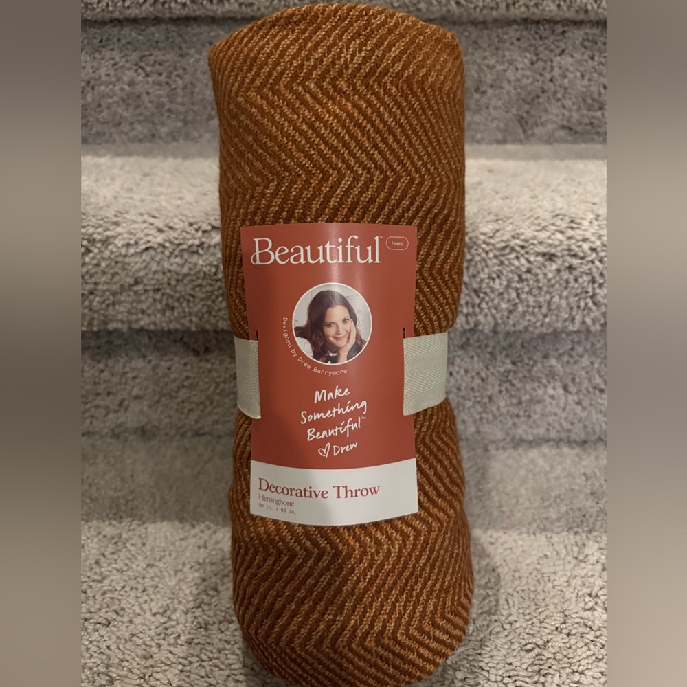 Beautiful Decorative Throw in Rust Orange